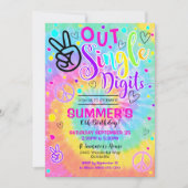 Invitation Tie Dye 10e Peace Out Single Chiffres (Devant)