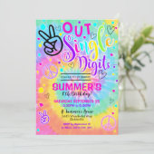 Invitation Tie Dye 10e Peace Out Single Chiffres (Debout devant)