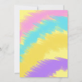 Invitation Tie Dye Anniversaire Fête Colorée Arc en Ciel (Dos)