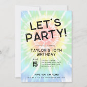 Invitation Tie Dye, Bold Faisons la fête à tout âge Anniversa (Devant)