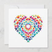 Invitation Tie-Dye Cœur Vibrant (Devant)