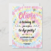 Invitation Tie Dye fête d'anniversaire (Devant)
