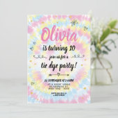 Invitation Tie Dye fête d'anniversaire (Debout devant)