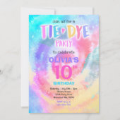 Invitation Tie Dye fête d'anniversaire Bright Tie Dye Hippy P (Devant)