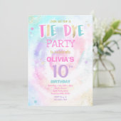 Invitation Tie Dye fête d'anniversaire Pastel Tie Dye fête d' (Debout devant)