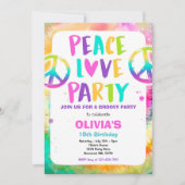 Invitation Tie Dye fête d'anniversaire Pastel Tie Dye fête d' (Devant)