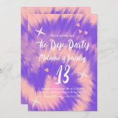Invitation Tie Dye fête d'anniversaire Retro Super (Devant / Derrière)