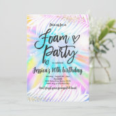 Invitation Tie Dye Foam Anniversaire de la fête de la piscine (Debout devant)