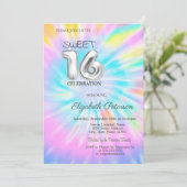 Invitation Tie Dye Girly Cool 16 (Debout devant)