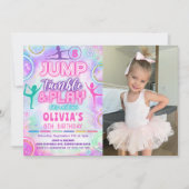 Invitation Tie Dye Gymnastique Jump Anniversaire Photo (Devant)