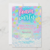 Invitation Tie Dye Neon Glow Foam Anniversaire Fête Invitatio (Devant)