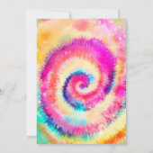 Invitation Tie Dye Party Hippy Bright Colors Fille Anniversai (Dos)