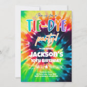 Invitation Tie Dye Party Hippy Couleurs vives Boy Anniversair (Devant)