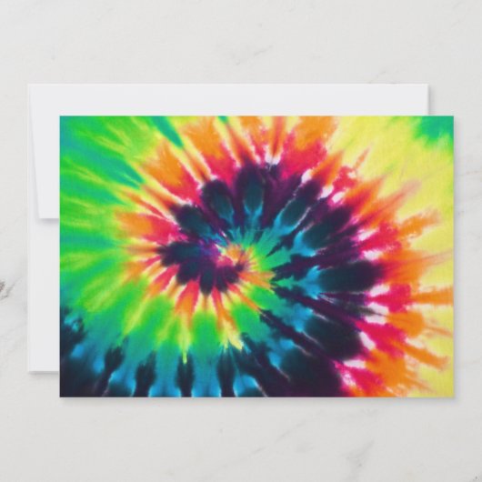 Invitation Tie Dye Party Hippy Couleurs vives Boy Anniversair (Dos)