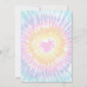 Invitation Tie Dye Pastel Boho Hippie Paix Amour Anniversaire (Dos)