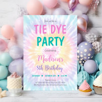 Tie Dye Pastel Hippie Paix Amour Anniversaire