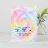 Invitation Tie-Dye Rose Pâle Girly Chic                     (Debout devant)