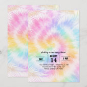 Invitation Tie-Dye Rose Pâle Girly Chic                     (Devant / Derrière)