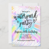 Invitation Tie Dye Water Park Pool Fête Anniversaire (Devant)