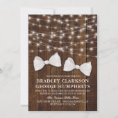 Invitation Tie papillon de mariage gay de campagne rustique (Devant)