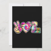 Invitation Tiedye Paix Amour Deuxième 2e année Mignon École T (Dos)