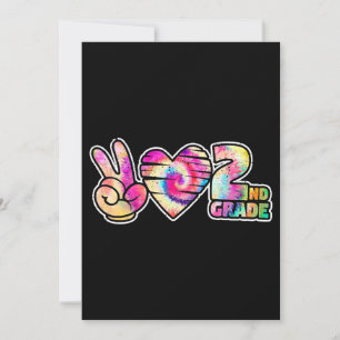 Invitation Tiedye Paix Amour Deuxième 2e Classe Cute École Th