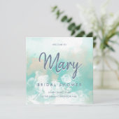 Invitation Tiffany moderne élégante mariée mariage douche nup (Debout devant)