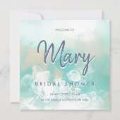 Invitation Tiffany moderne élégante mariée mariage douche nup (Devant)