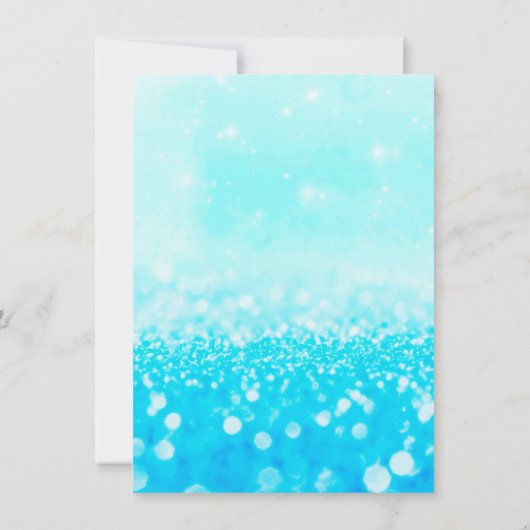 Invitation Tiffany Ocean Blue Aqua Parties scintillant Fête d (Dos)