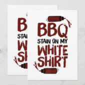 Invitation Tige barbecue sur mon blanc Premium (Devant / Derrière)