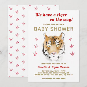 Invitation Tiger Baby Aquarelle 2022 Baby Shower