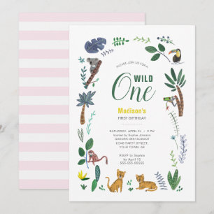 Invitation Tiger Jungle Girl   Animal   Premier Anniversaire
