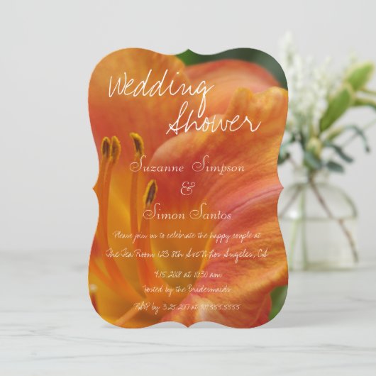 Invitation Tiger Lily Wedding shower (Debout devant)
