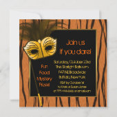 Invitation Tiger Orange Black Halloween Masquerade Party (Dos)