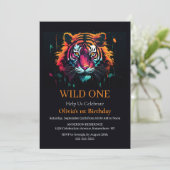 Invitation Tiger Wild One Anniversaire thème (Debout devant)