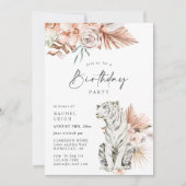 Invitation Tigers Boho Tropical Anniversaire (Devant)