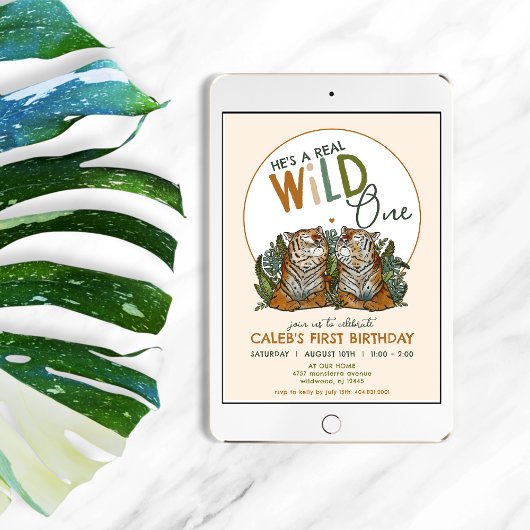 Invitation Tigers Wild One premier anniversaire