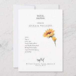 Invitation Tiges de tournesol de simplicité Mariage blanc