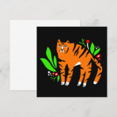 Invitation Tigre à flowers (Devant / Derrière)