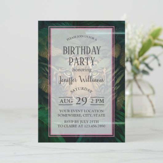 Invitation Tigre caché dans le Foliage (Debout devant)