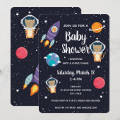 Invitation Tigre dans le Baby shower spatial Galaxie marine m (Devant / Derrière)