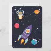 Invitation Tigre dans le Baby shower spatial Galaxie marine m (Dos)