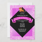 Invitation Tigre de bébé rose de cirque sautant par la copie (Devant)