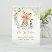 Invitation Tigre d'or vert Deux la Lune 2e anniversaire (Debout devant)