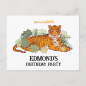 Invitation tigre garçon anniversaire fête animal j (Devant)