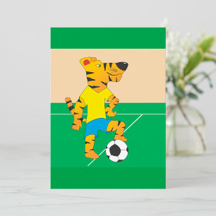 Invitation Tigre jouant au football