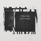 Invitation Tigre Monogramme Impression Noir et Blanc (Devant / Derrière)