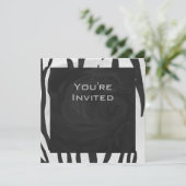 Invitation Tigre Monogramme Impression Noir et Blanc (Debout devant)