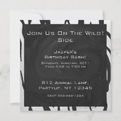 Invitation Tigre Monogramme Impression Noir et Blanc (Dos)
