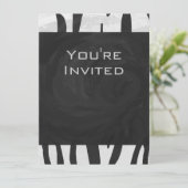 Invitation Tigre Monogramme noir et blanc (Debout devant)